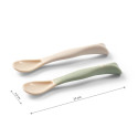 BabyOno plastic spoons for babies 2 pcs beige green 1066/07