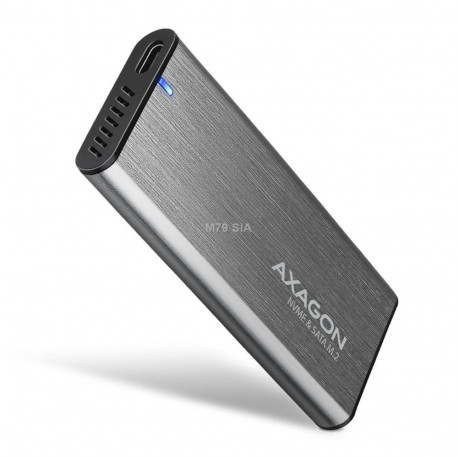 AXAGON väline korpus EEM2-SG2 RAW BOX M.2 SSD-dele USB-C 3.2 Gen 2, hõbedane