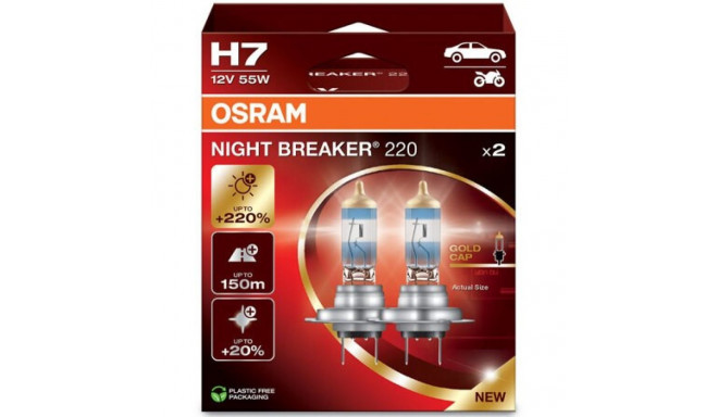 OSRAM NIGHT BREAKER 220 H7 auto halogeenpirn 2 tk