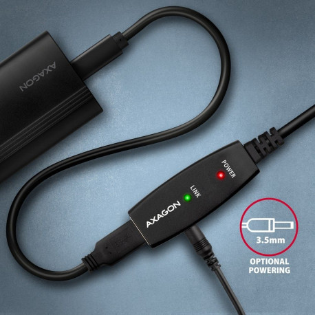 Axagon pikenduskaabel ADR-220 USB 2.0 A-M -> A-F, aktiivne 20m