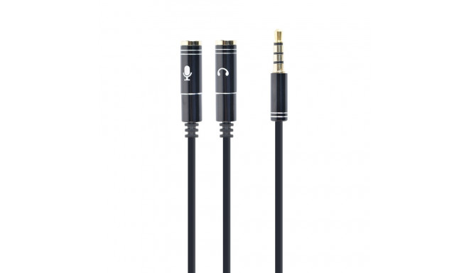 Gembird adapter audio mikrofon 3.5mm mini Jack/4PIN/0. audiokaabel 0,2 m 2 x 3.5mm must