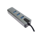 PremiumCord Adapter USB-C to Gigabit 10/100/1000Mbps + 3x USB3.2 connector
