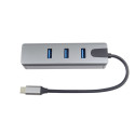 PremiumCord Adapter USB-C to Gigabit 10/100/1000Mbps + 3x USB3.2 connector