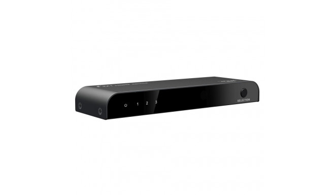 PremiumCord 4Kx2K@60Hz HDMI switch 3:1 metal with remote control and power adapter