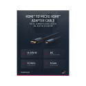 ClickTronic HQ OFC HDMI male  micro HDMI male, gold platted, HDMI HighSpeed with Ethernet 1m