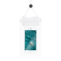 Waterproof bag for mobile phone with zipper closing white