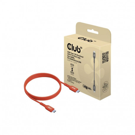 Club 3D USB2 Type-C kahesuunaline USB-IF sertifitseeritud kaabel andmed 480Mb PD 240W 48V/5A EPR M/M