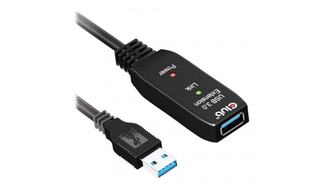 CLUB 3D USB Type A Gen 1 aktiivne kordajakaabel 5 meetrit toetab kuni 5Gbps