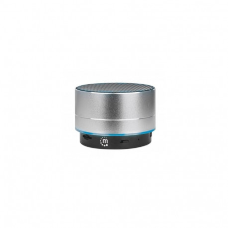 "MANHATTAN Metallic LED-Bluetooth-Lautsprecher buntes Licht Bedienelemente USB-A-Port MicroSD-Karten