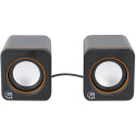 "MANHATTAN Lautsprecher fr PC und Laptop 2600 Series zwei verbundene Lautsprecher 1.4 m USB-Kabel US