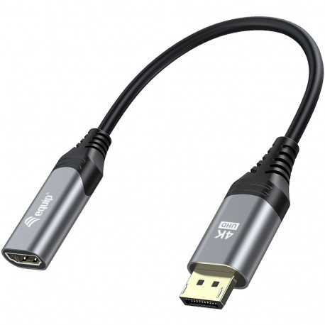 "Equip Displayport->HDMI Adapter 1.2 St/Bu 4K/60Hz grau"