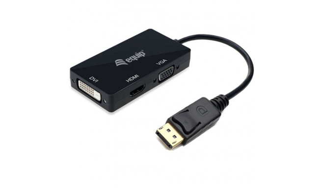 "Equip Displayport->HDMI/VGA/DVI Adapter St/Bu schwarz"