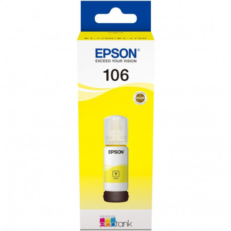 "Epson Tinte 1LB 106 EcoTank Yellow ink bottle"