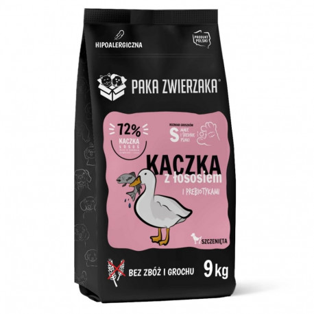 PAKA ZWIERZAKA Puppy Duck lõhega S kuiv koeratoit 9kg