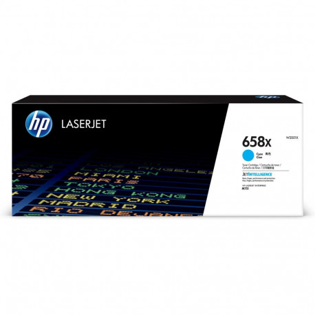 HP 658X kõrge tootlikkusega tsüaan originaal LaserJet toonerikassett