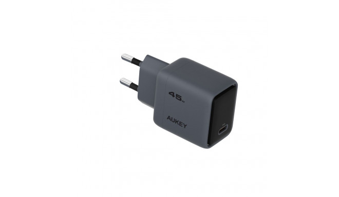 Wall Charger 45W USB-C, PD GaN PA-C2 By Aukey Dark Grey