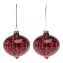 Christmas Baubles (2 pcs) 112490 Brown Red 8 cm (2 Units)