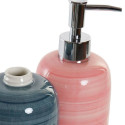 Soap Dispenser DKD Home Decor Blue Pink PVC Stoneware Scandinavian 8 x 8 x 16 cm (2 Units)