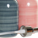 Soap Dispenser DKD Home Decor Blue Pink PVC Stoneware Scandinavian 8 x 8 x 16 cm (2 Units)