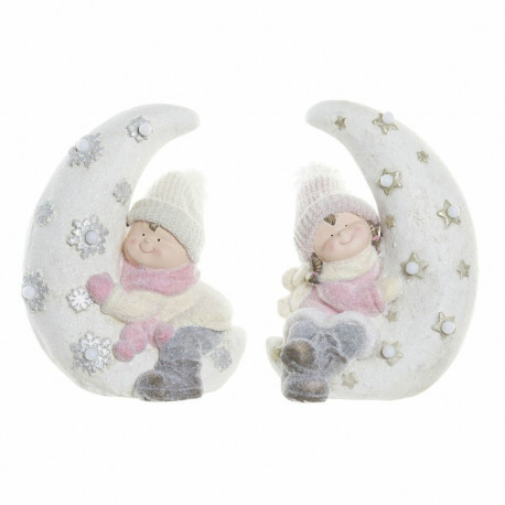 Декоративная фигура DKD Home Decor Белый Розовый луна 31 x 20 x 43 cm (2 штук)