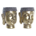 stādītājs DKD Home Decor Pelēks Bronza Buda Sveķi Austrumniecisks (2 gb.)
