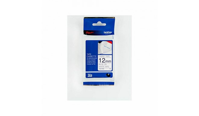 Lamineeritud Lint Sildimasinatele Brother TZEFA3 Sinine Sinine/Valge 12 mm