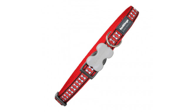 Dog collar Red Dingo Reflective Bones Red (2,5 x 41-63 cm)