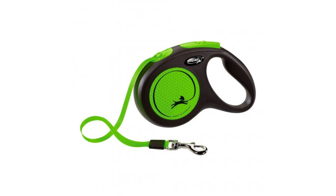 Koerarihm Flexi NEW NEON 5 m Suurus S Roheline