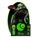 Koerarihm Flexi NEW NEON 5 m Suurus S Roheline