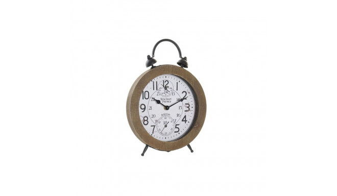Zegar stołowy DKD Home Decor Naturaalne MDF Valge Raud (24 x 5 x 30 cm)