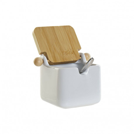 Cukurtrauks DKD Home Decor Balts Pamata Bambuss Dolomite (10,5 x 8 x 8 cm)