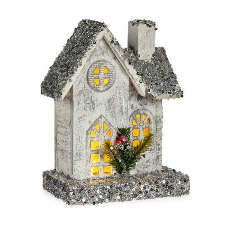 Dekoratiivkuju Krist+ Valge Hall Läige Maja Jõulud 19,5 x 25 x 9 cm LED Kerge
