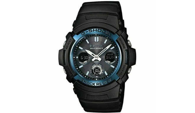 Men's Watch Casio AWG-M100A-1AER Blue Black (Ø 52 mm)
