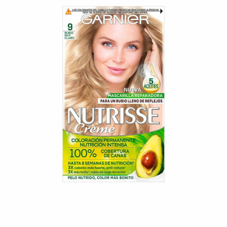Püsivärvikreem Garnier Nutrisse Nº 9-Rubio Muy Claro Nº 90-Blond Pepite (3 Ühikut)