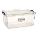 kaanega säilituskarp Läbipaistev Plastmass 22 L 32 x 20,5 x 50 cm (6 Ühikut)