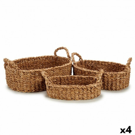 Korvide Komplekt Käepidemetega Pruun 750 ml 1,5 L 3 L 37 x 23,5 x 17 cm 33 x 20 x 15,5 cm 25 x 16 x