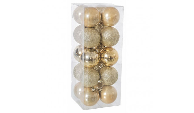 Christmas Baubles Golden Plastic 6 x 6 x 6 cm (20 Pieces) (20 Units)