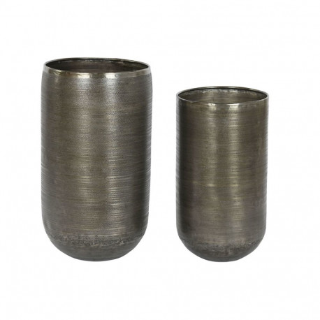 Istutuskastide komplekt Home ESPRIT Kuldne Hõbedane Alumiinium 34,5 x 36 x 63 cm