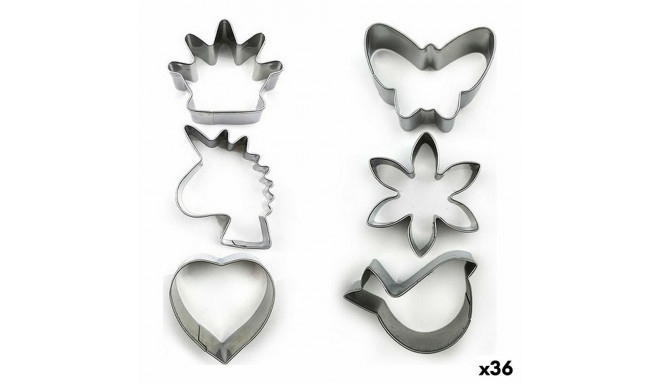 Küpsetusvormide komplekt Vormid Roostevaba teras Hõbedane 3 Tükid, osad (36 Ühikut) (3 pcs)