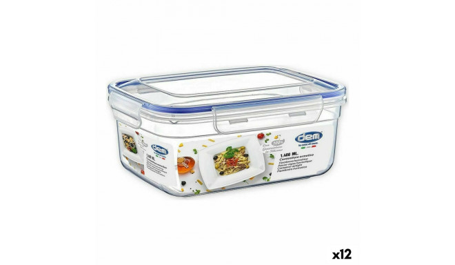 Hermetic Lunch Box Dem Rectangular 1,4 L 20 x 15 x 9 cm (12 Units)