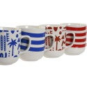 Krūze Home ESPRIT Zils Sarkans Porcelāns Boho 380 ml (4 gb.)