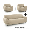 Sofa Cover Sofakover Pocket Trio Romeo 3 Units - Linen