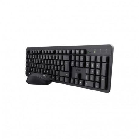 Klaviatuur ja Hiir Trust TKM-360 Must Hispaaniakeelne Qwerty