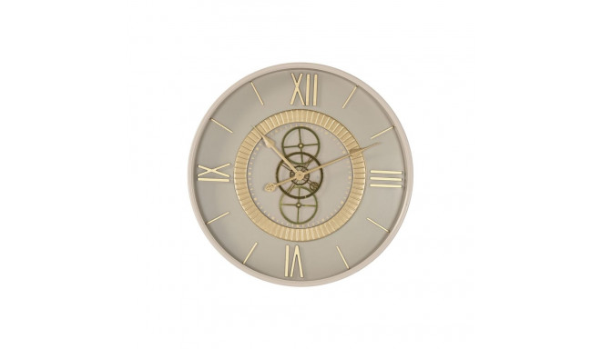 Wall Clock Home ESPRIT White Beige Golden Crystal Iron 60 x 8 x 60 cm 59,5 x 8,5 x 59,5 cm