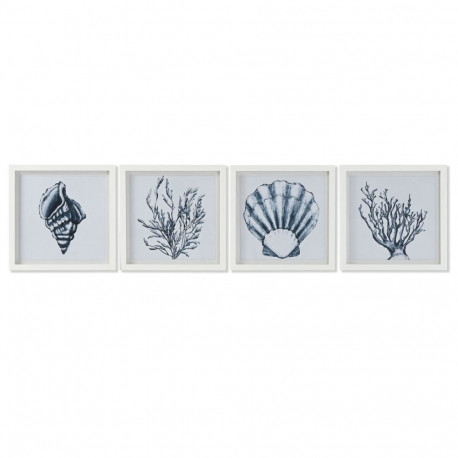 Maal Home ESPRIT Sinine Valge Vahemere 35 x 2 x 35 cm (4 Ühikut)