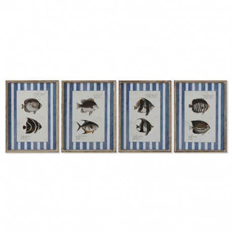 Maal Home ESPRIT Sinine Kala 40 X 2,5 X 55 cm (4 Ühikut)