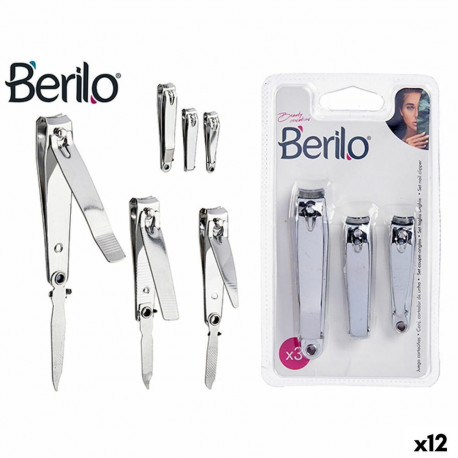 Nail clipper Berilo 1703239 1703239 Silver Metal (12 Units)