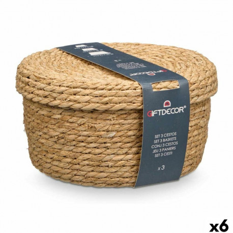 Set of Baskets Gift Decor SY101703 SY101703 Natural Natural Fibre (6 Units)