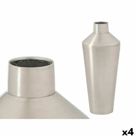 Vase 10219-SS Silver Iron 16 x 40 x 16 cm (4 Units)