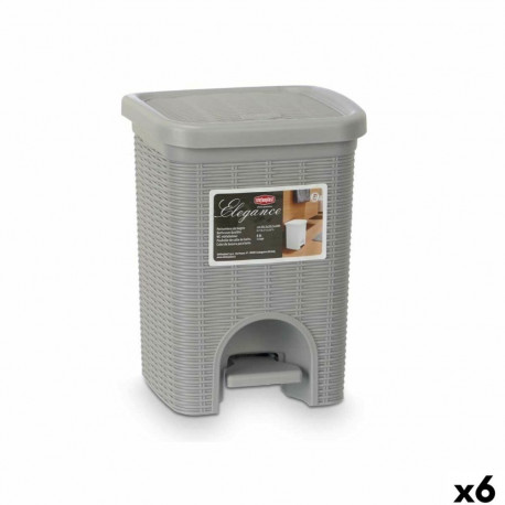 Atkritumu tvertne Stefanplast 30132 Gaiši pelēks Plastmasa 6 L (6 gb.)
